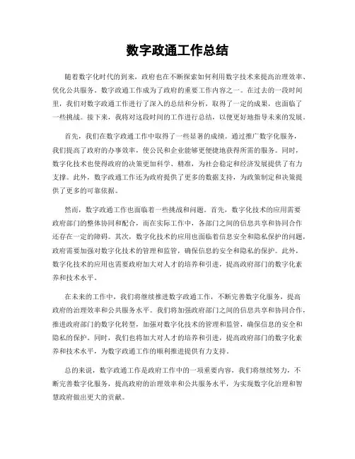 数字政通工作总结