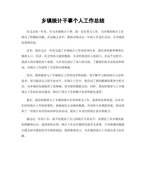 乡镇统计干事个人工作总结