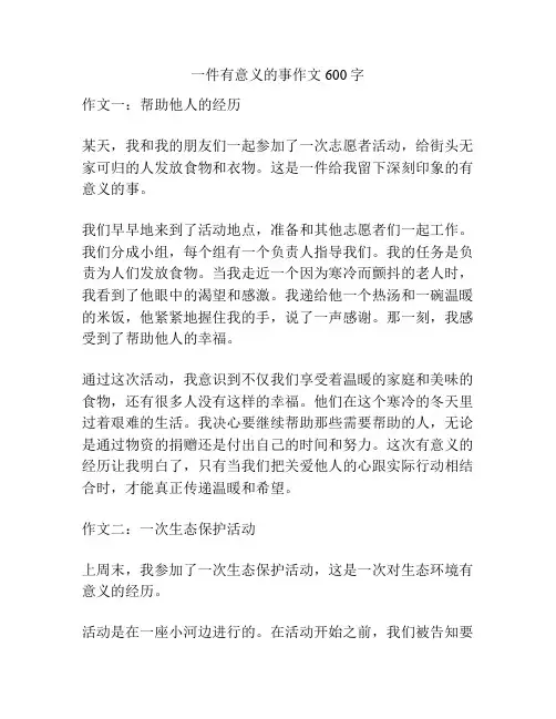 一件有意义的事作文600字