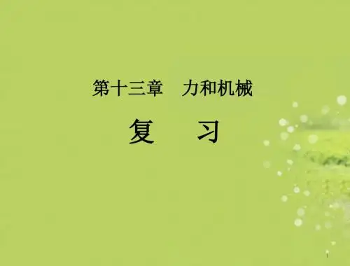 中考物理复习 第十三章 力和机械课件