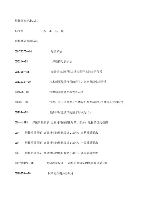 焊接国家标准总汇 (1)