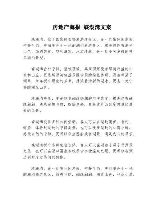 房地产海报 蝶湖湾文案