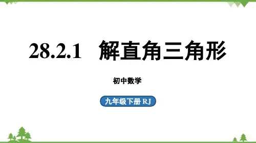 人教版数学九年级下册 28.2.1 解直角三角形 课件(共27张PPT)
