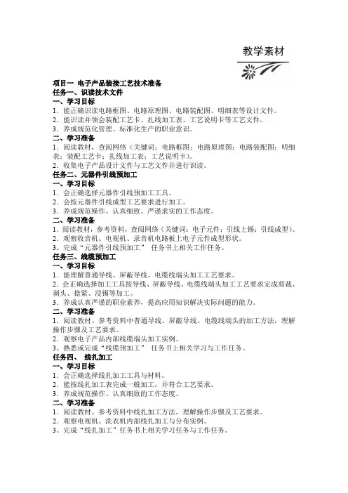 电子产品制作工艺与操作实训教案.doc