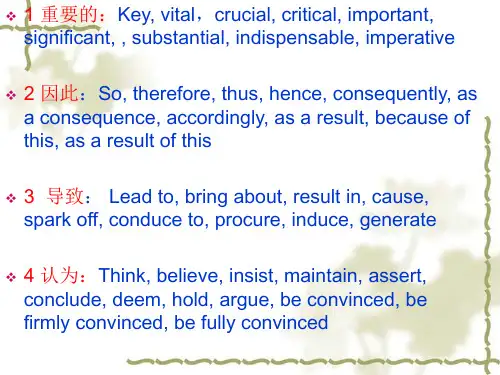 36组英语作文满分高级词汇(替换词)