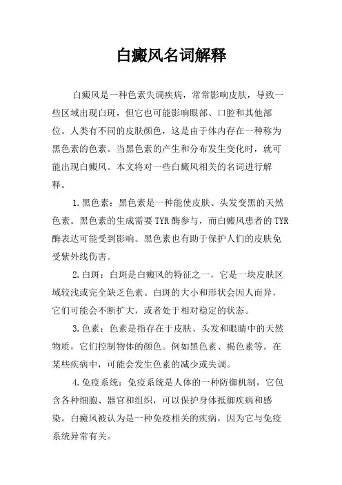 白癜风名词解释