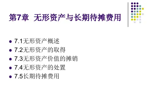 中级财务会计 第7章无形资产与长期待摊费用