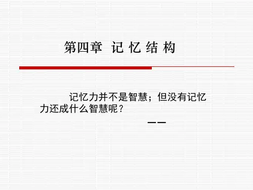 认知心理学记忆结构精品PPT课件