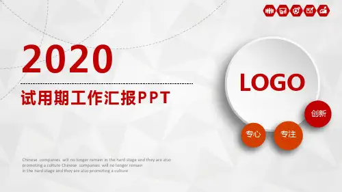 试用期工作汇报PPT