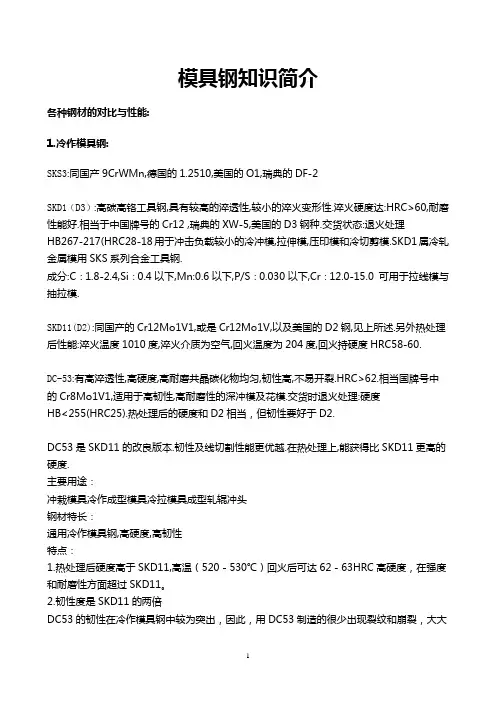 模具钢知识简介