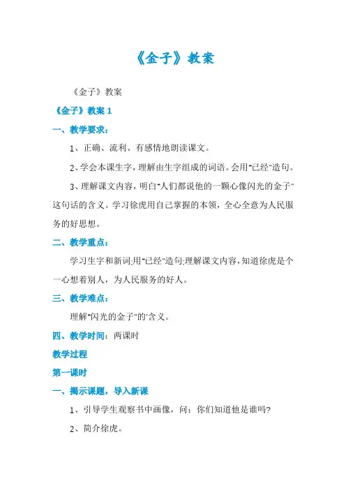 《金子》教案