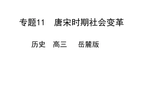 高三历史一轮复习课件：专题11   唐宋时期的变革(37张PPT)