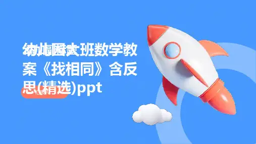 2023幼儿园大班数学通用教案《找相同》含反思(精选)ppt