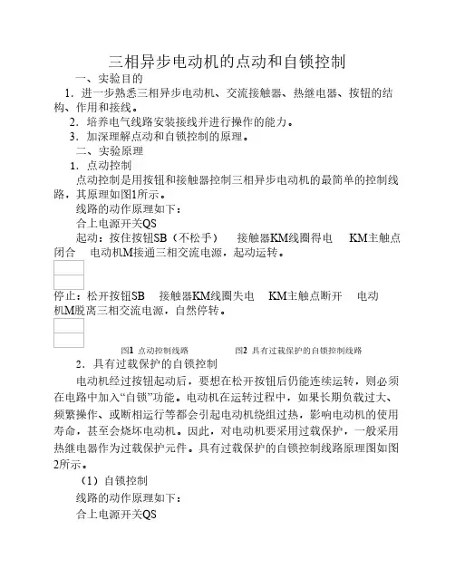 三相异步电动机的点动和自    锁控制