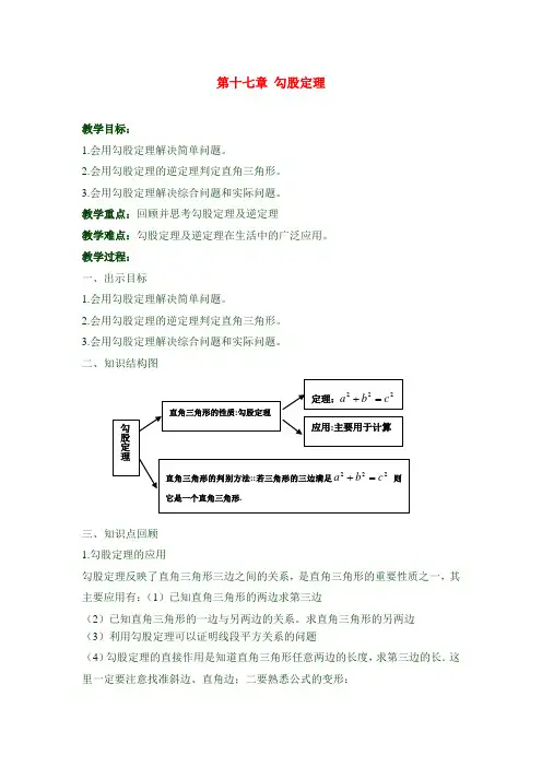 最新人教版八年级数学下册教案   第十八章复习