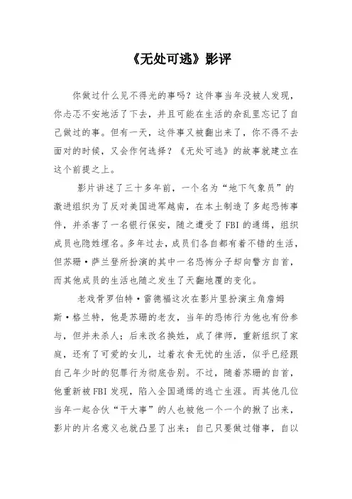 《无处可逃》影评