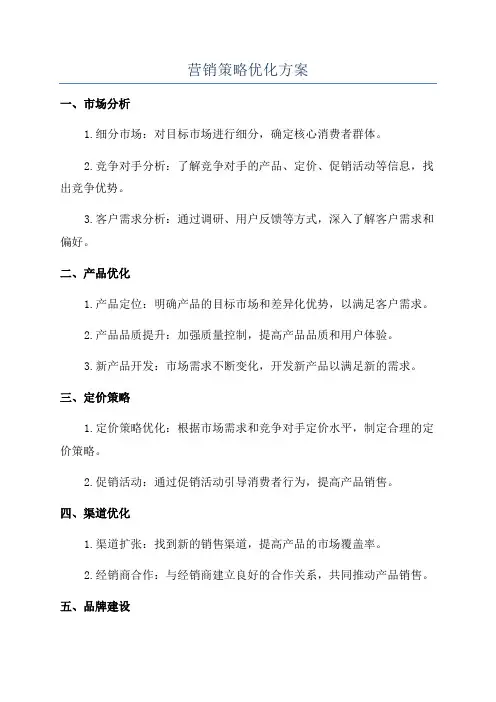 营销策略优化方案