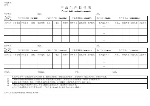 生产日报表