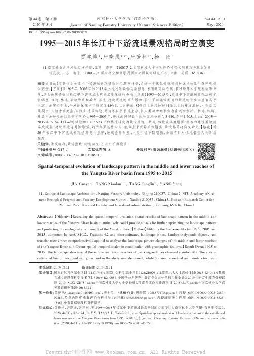 1995—2015年长江中下游流域景观格局时空演变