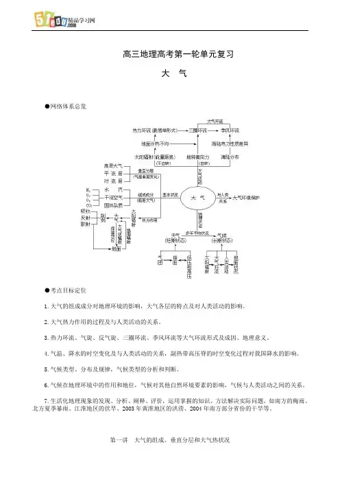 高中地理教案：大气的组成、垂直分层和大气热状况