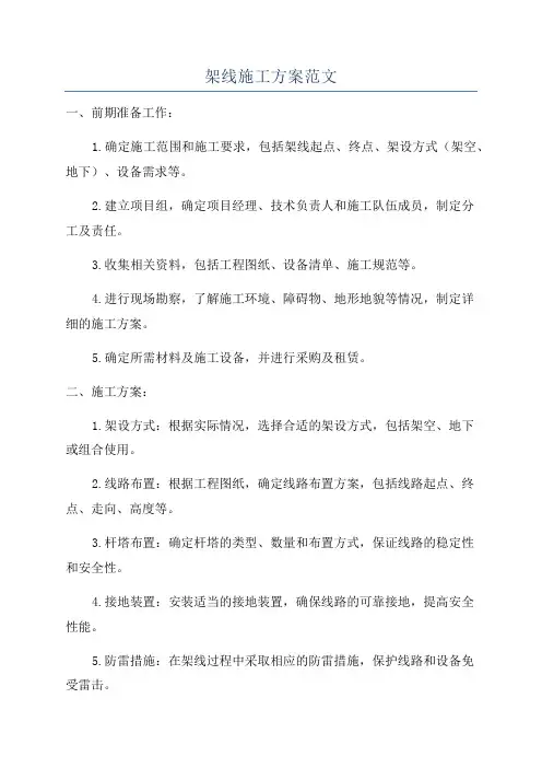 架线施工方案范文