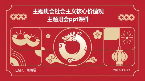 主题班会社会主义核心价值观主题班会PPT课件