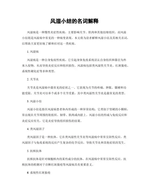 风湿小结的名词解释