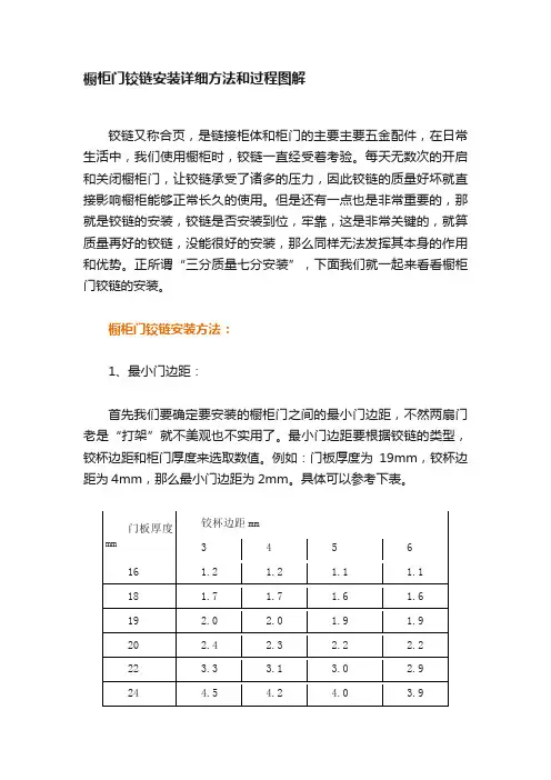 橱柜门铰链安装详细方法和过程图解