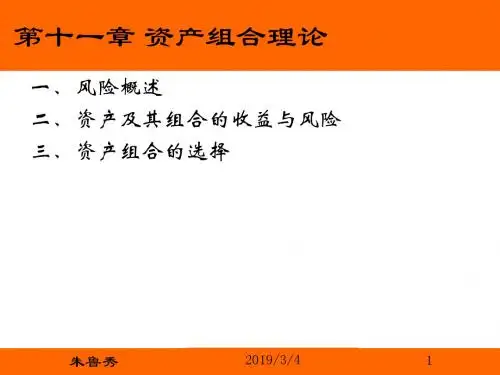 第十一章 资产组合理论-PPT精选文档