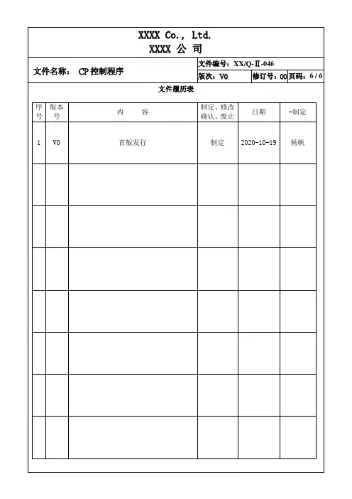 CP控制程序