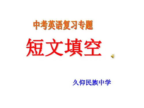 中考英语短文填空专题复习课件(共25张PPT)