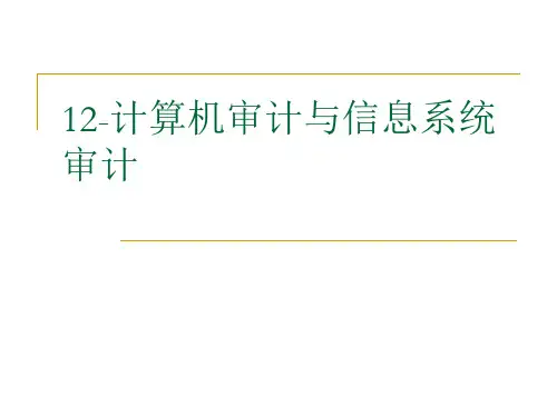 12计算机审计与信息系统审计课件