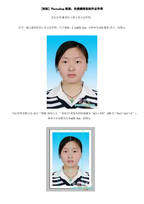 Photoshop教程：快捷键排版制作证件照