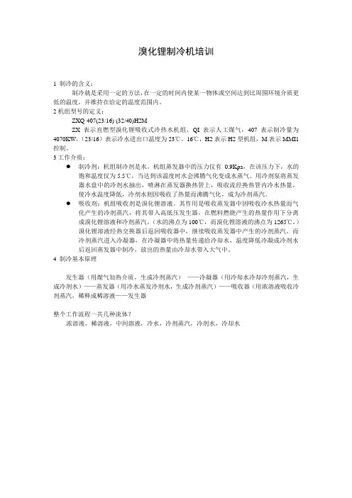 直燃式溴化锂制冷剂培训