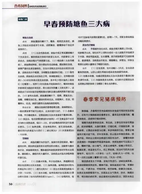 春季常见猪病预防