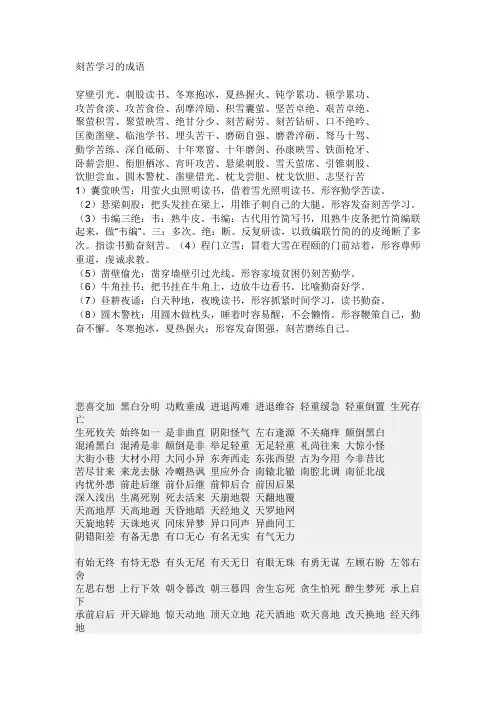 刻苦学习的成语