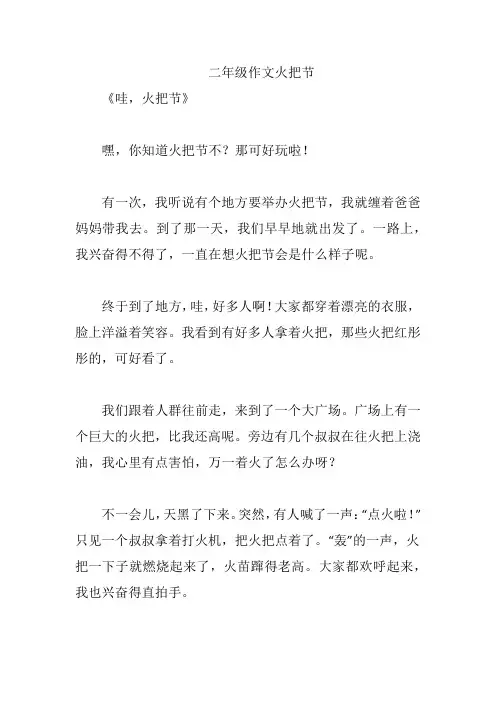 二年级作文火把节
