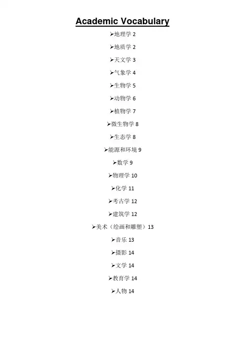 托福专业分类词汇版