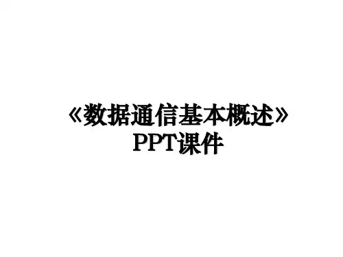 《数据通信基本概述》PPT课件教学文案