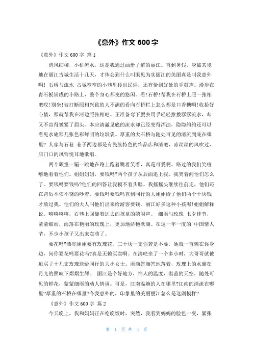《意外》作文600字