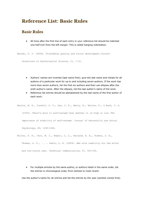 Reference List
