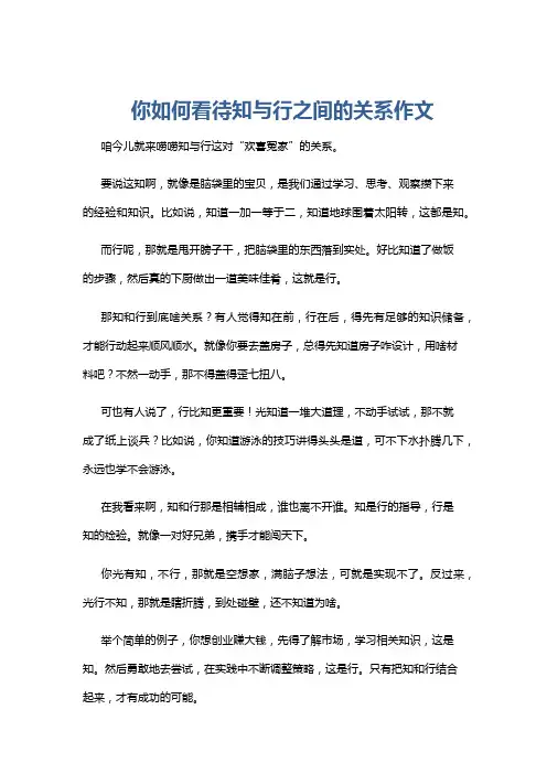 你如何看待知与行之间的关系作文