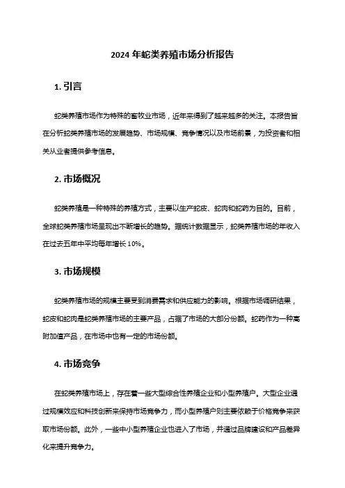 2024年蛇类养殖市场分析报告