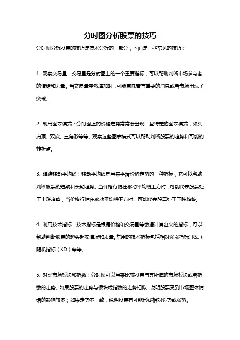 分时图分析股票的技巧