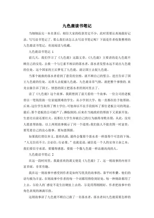 九色鹿读书笔记