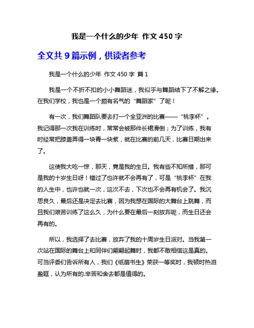 我是一个什么的少年 作文450字