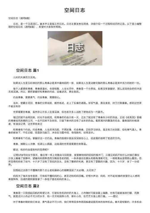 空间日志——精选推荐