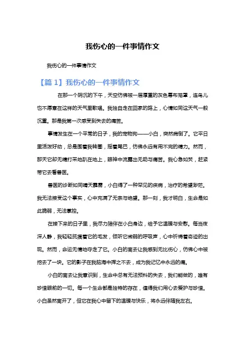 我伤心的一件事情作文