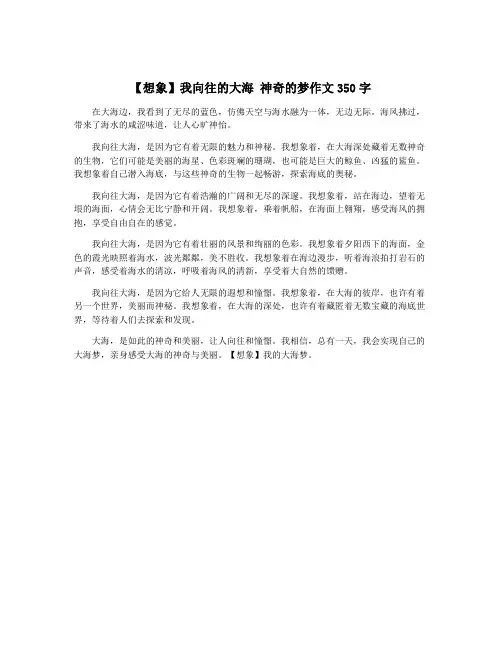 【想象】我向往的大海 神奇的梦作文350字