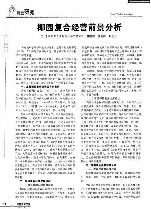 椰园复合经营前景分析